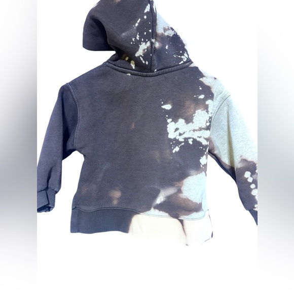 Zara Street Distressed LOVE sweatshirt Acid Bleached Tan Cream Brown SZ 5 Hoodie - Picture 9 of 14